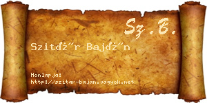 Szitár Baján névjegykártya
